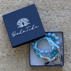 Blue Tree Of Life Bracelet Set